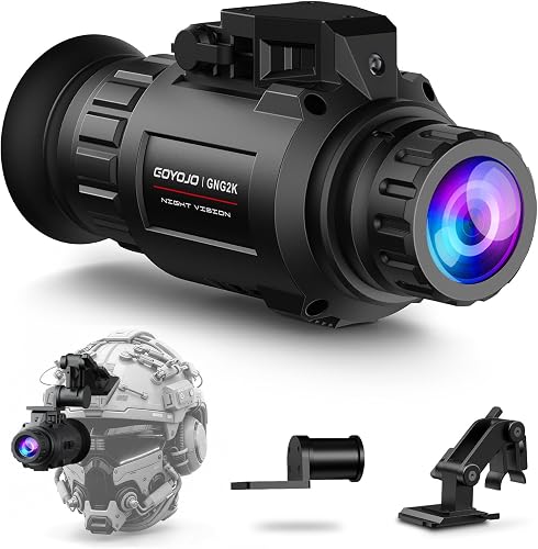 GOYOJO GNG2K Night Vision Monocular - 2K / 60Hz Refresh Digital Night Vision Goggles, Helmet Mountable, Stealth Infrared 940nm NVG with 0.00