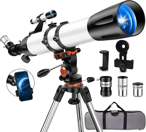 Uonol Telescope for Adults High Powered 90mm Aperture 800mm (32X-240X) — Our recommended configuration for best results