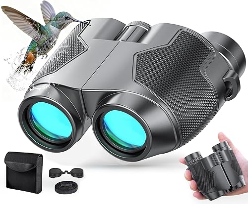 Binoculars 12x25 for Adults and Kids Night Vision Binoculars Compact Binoculars for Soccer Games Waterproof Binocular Wide Field of View for